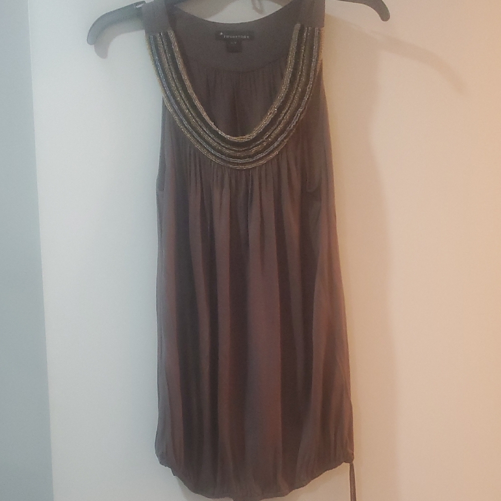Forever 21 Brown Beaded Halter Top
